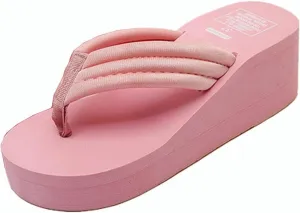 Womens Flip Flops Wedge Sandals High-Heeled Slippers