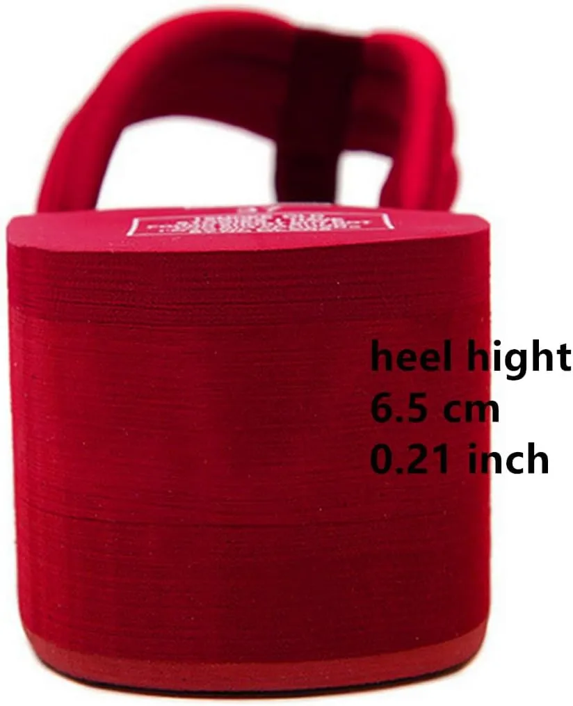 Womens Flip Flops Wedge Sandals High-Heeled Slippers