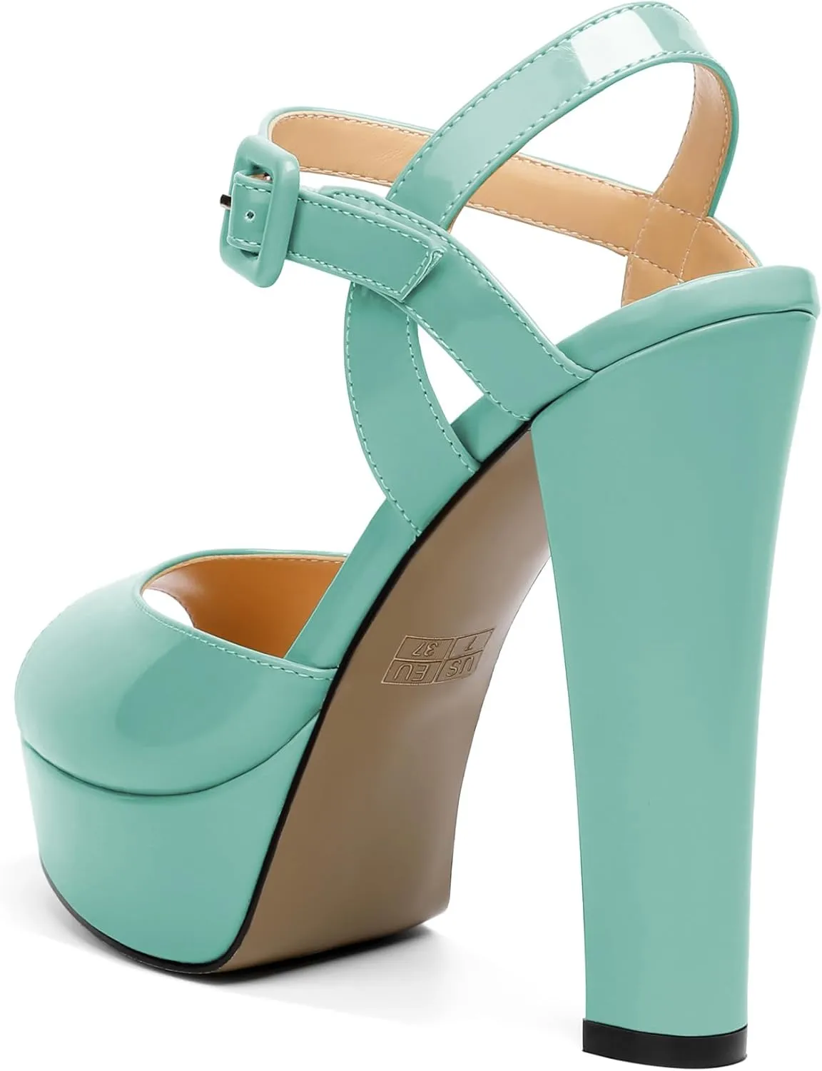 Women's High Heeled Sandals Peep Toe Sandals for Women Platform Heels Chunky Heel Sandal Slingback Sandal 5.5 Inch Heel