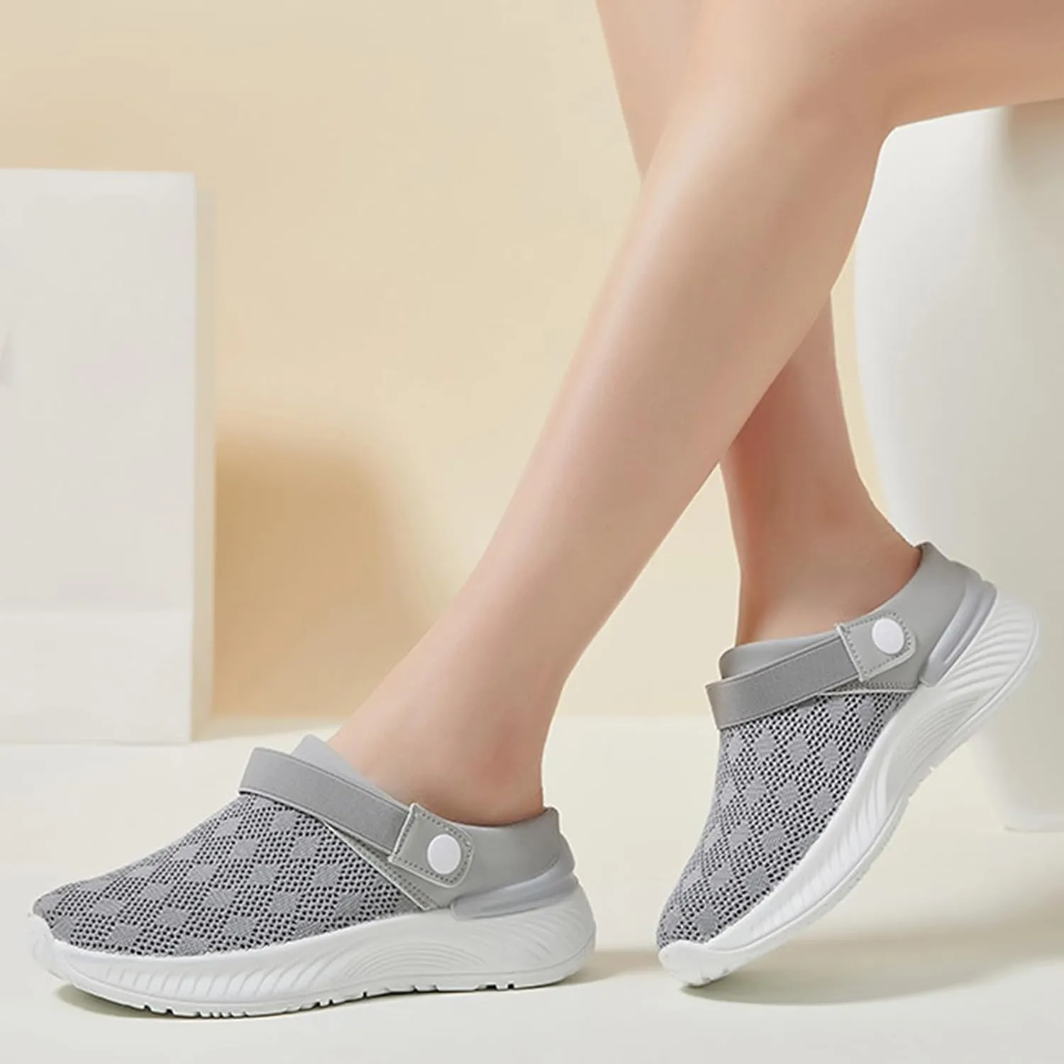 Women's Mesh Shoes Air Cushion Outdoor Hiking Shoes Fashion Loafers Slip-Ons Slippers Lightweight Beach Sandals Clogs for Women Men