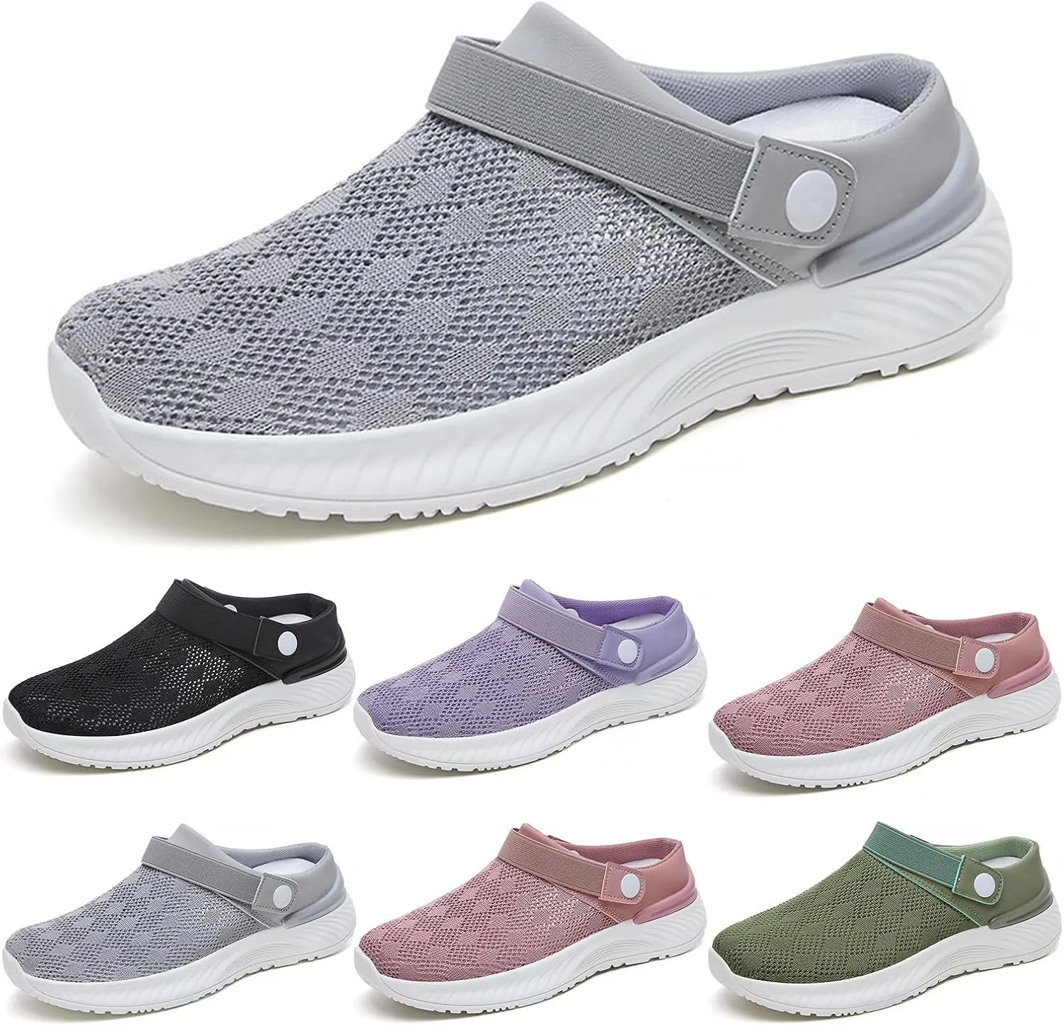Women's Mesh Shoes Air Cushion Outdoor Hiking Shoes Fashion Loafers Slip-Ons Slippers Lightweight Beach Sandals Clogs for Women Men