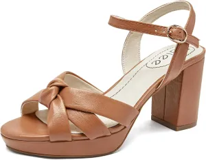 Women's Platform Chunky Heeled Sandals - Ankle Strap Open Toe Dressy Shoes Wedding Bridal Pump Heel Sandals for Women.