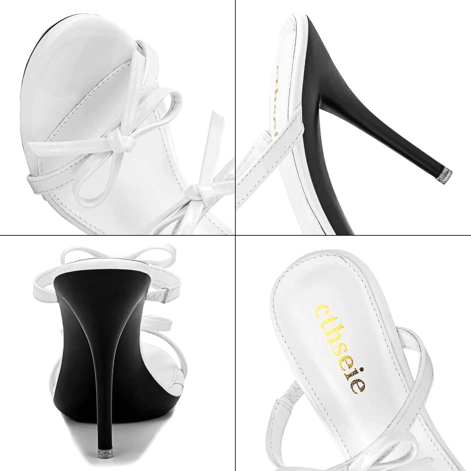 Women's Platform Heeled Sandals Strappy Stilettos Mules Open Toe Slip On Fashion Sexy Dress Cute Bowknot Backless High Heel Slides Heels Slippers