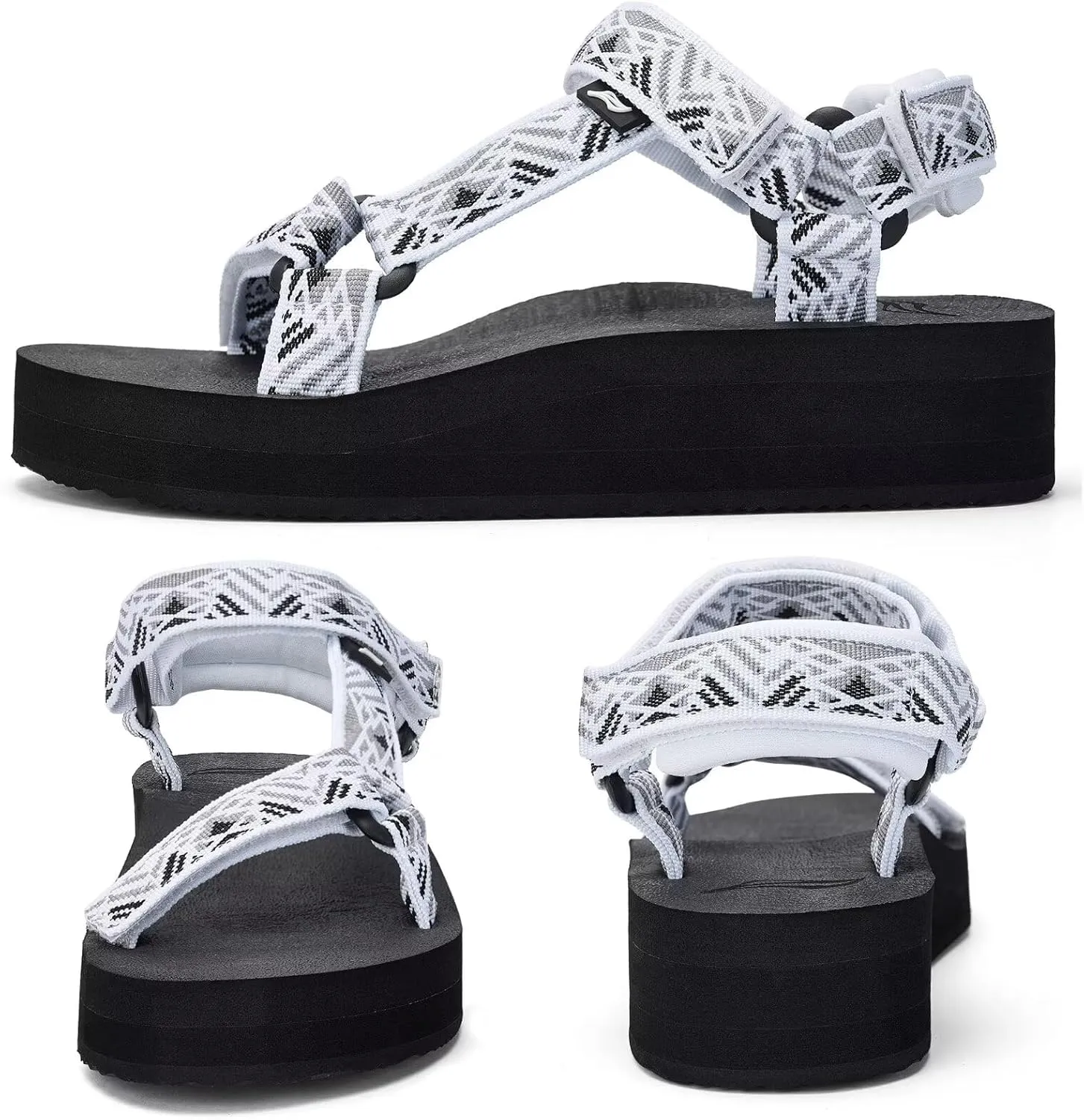 Women's Platform Sandals Casual Adjustable Shoes with Arch Support Yoga Mat Insole Light Weight Flatform Sandals