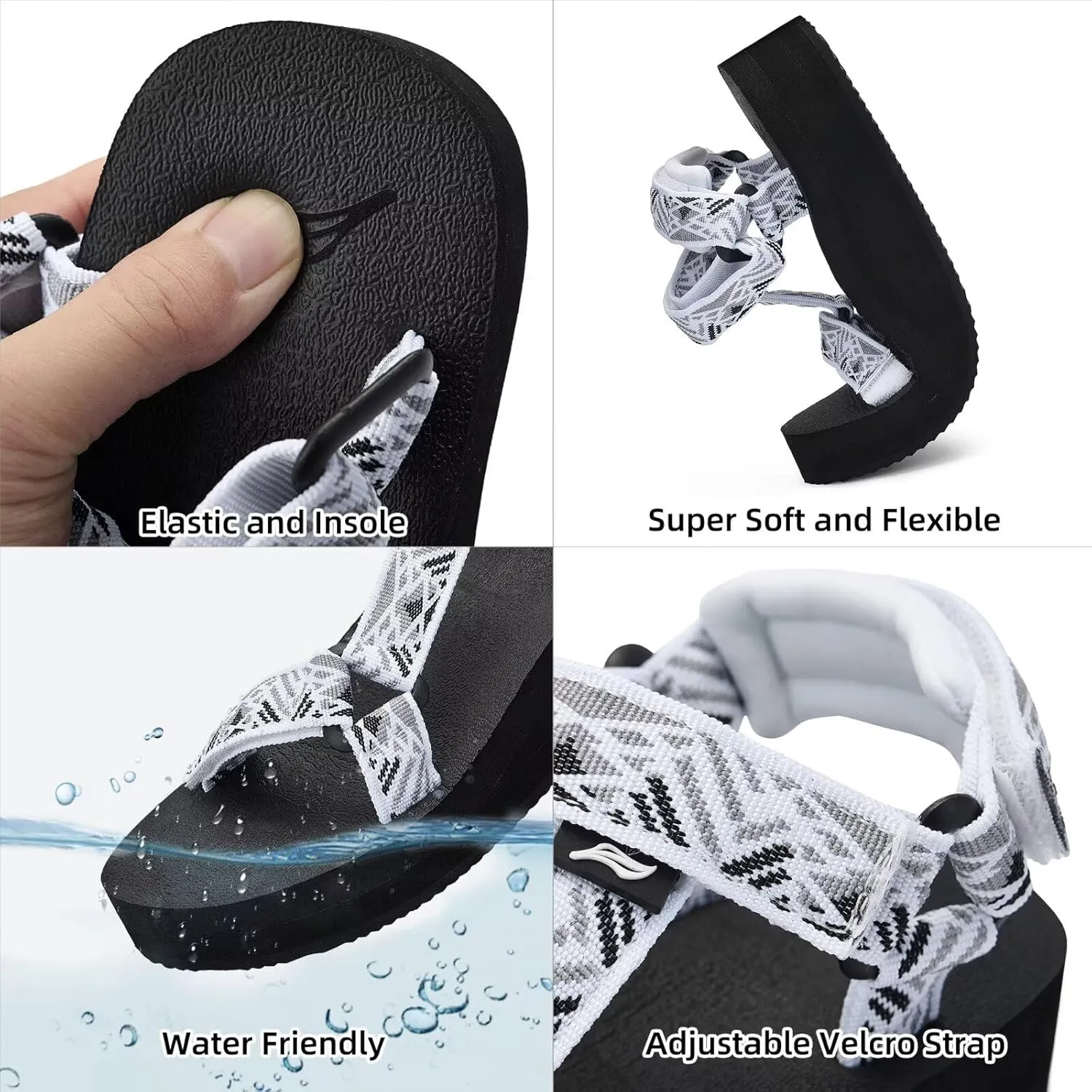 Women's Platform Sandals Casual Adjustable Shoes with Arch Support Yoga Mat Insole Light Weight Flatform Sandals
