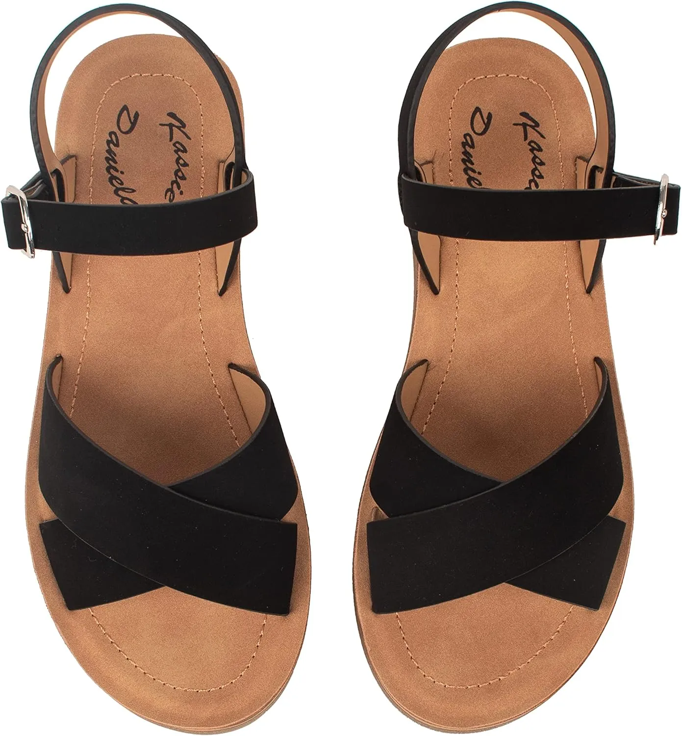 Womens Sandals Platform Ankle Buckle Criss Cross Band Ladies Straps Sandals Shoes JOSIE