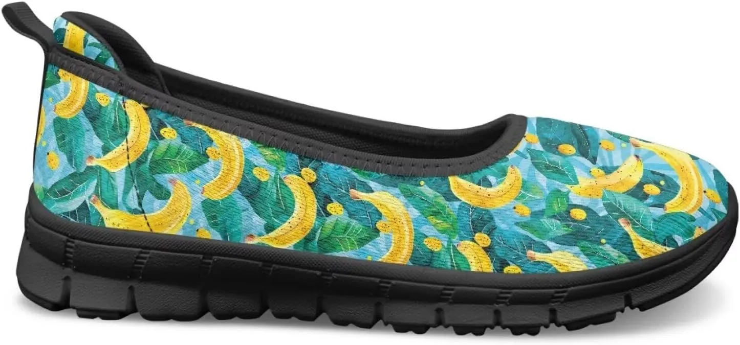 Women's Slip On Walking Sneakers Casual Fashion Flying Mesh Loafers Lightweight Dress Shoes Non-Slip Cozy Exercise Flat Shoes US Size 6-11