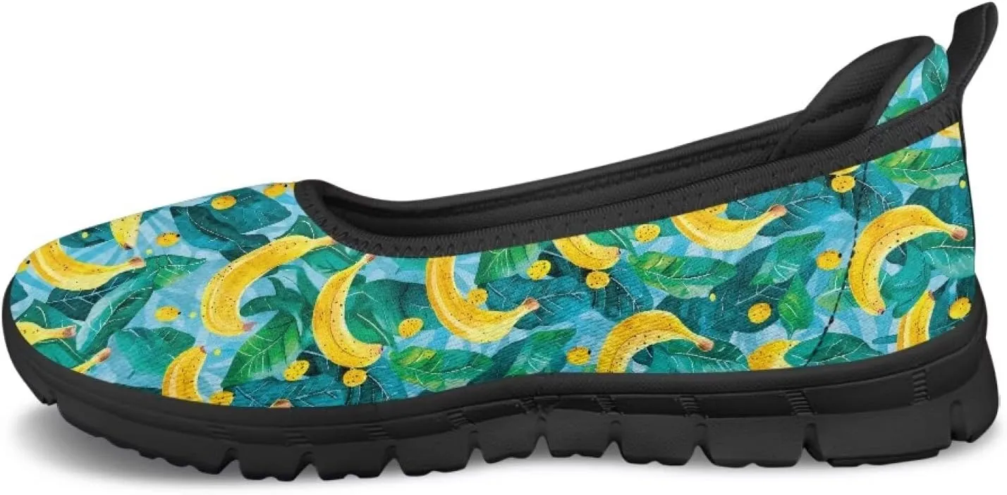 Women's Slip On Walking Sneakers Casual Fashion Flying Mesh Loafers Lightweight Dress Shoes Non-Slip Cozy Exercise Flat Shoes US Size 6-11