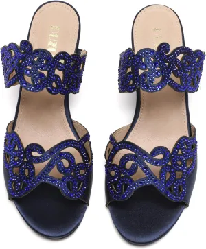 Womens Sparkly Kitten Heel Sandals,Ladies Summer Rhinestones Glitter Wedding Evening Slides Double Strap Dressy Casual Bling Low Heel Slip on Party Trendy Fancy Memory Foam Comfortable Shoe