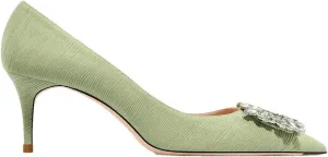 Women's Star Rhinestone Pumps, Leather Buckle Stiletto