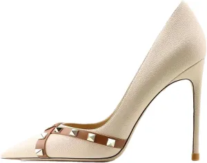Women's Star Rivet Pumps, Patent Leather Evening Dress Shoes