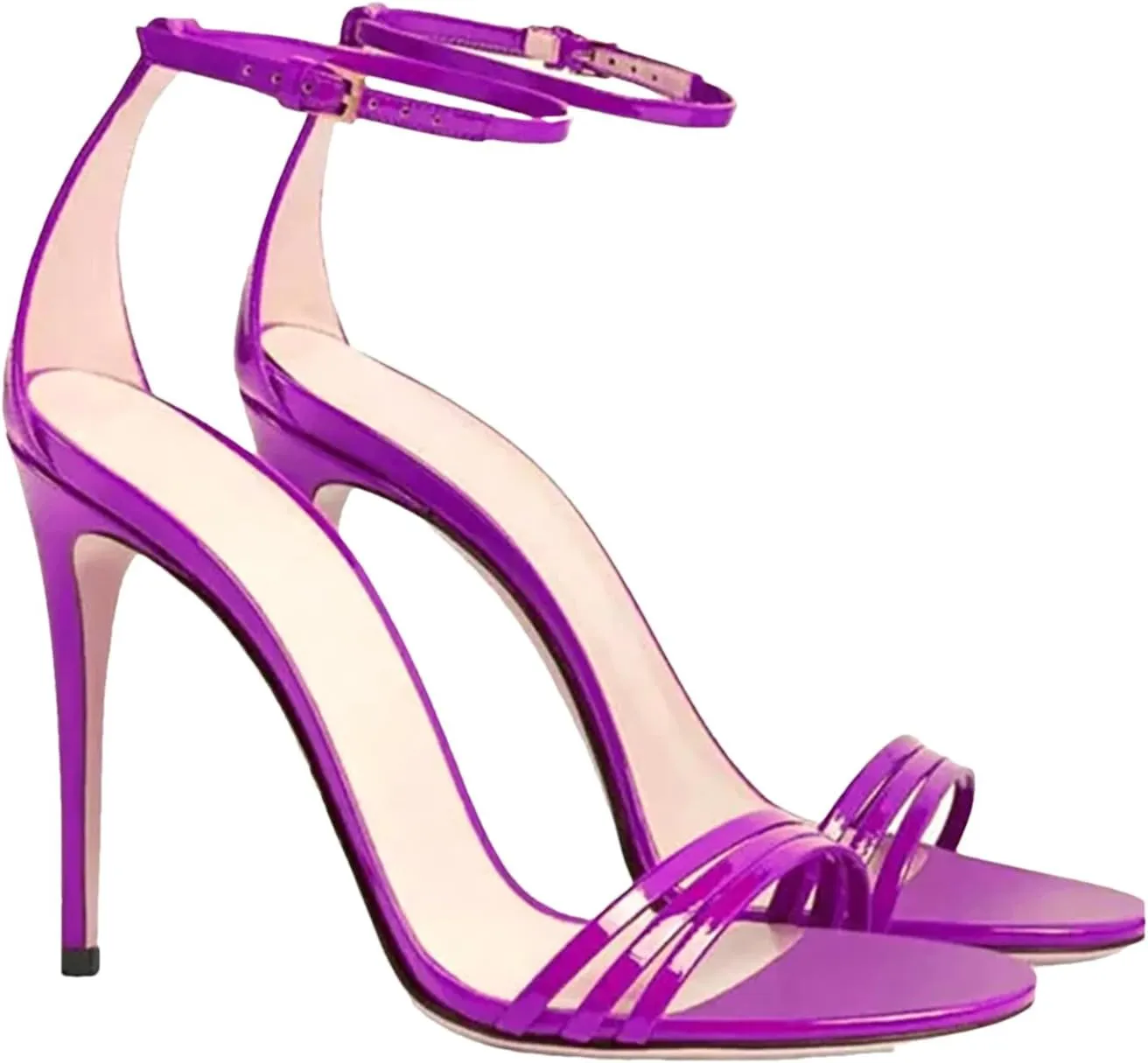 Women's Strappy Stiletto Sandals, Peep Toe Wedding Party Heels