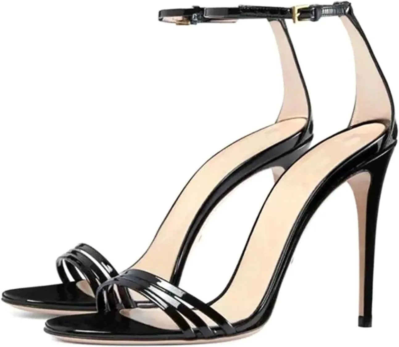 Women's Strappy Stiletto Sandals, Peep Toe Wedding Party Heels