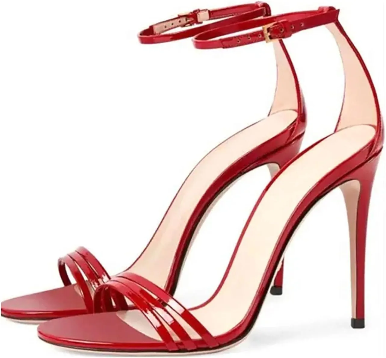 Women's Strappy Stiletto Sandals, Peep Toe Wedding Party Heels