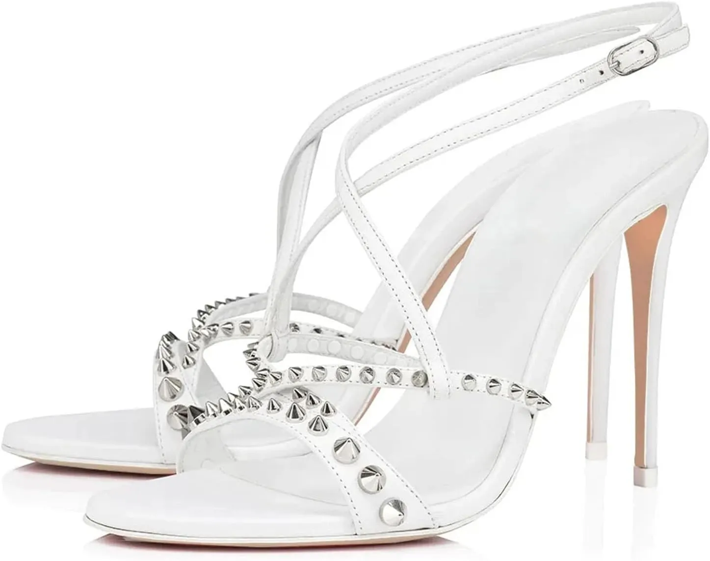 Women's Studded Strap Stilettos, Ceremony Wedding Party High Heels