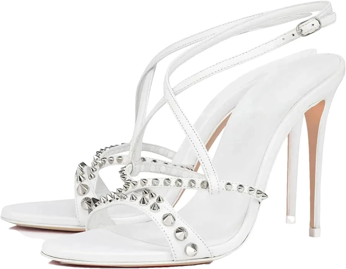 Women's Studded Strap Stilettos, Ceremony Wedding Party High Heels