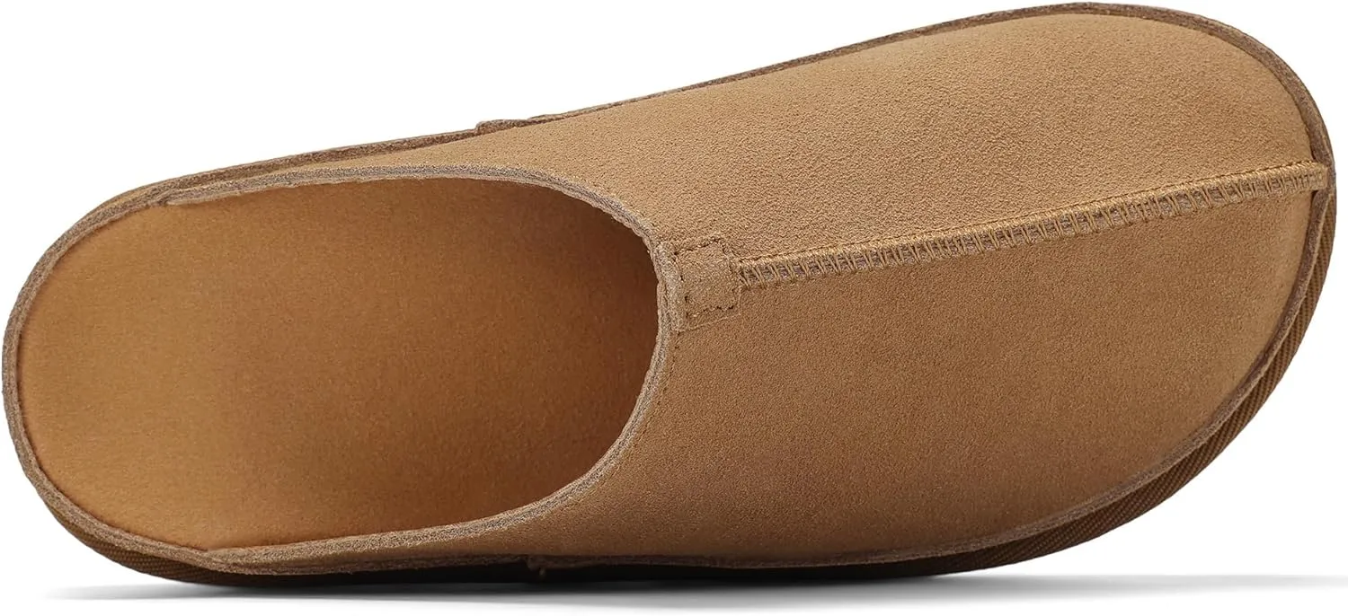 Women's Suede Clogs Leather Mules Platform Slippers for Women Comfort Slipper ThickBrown