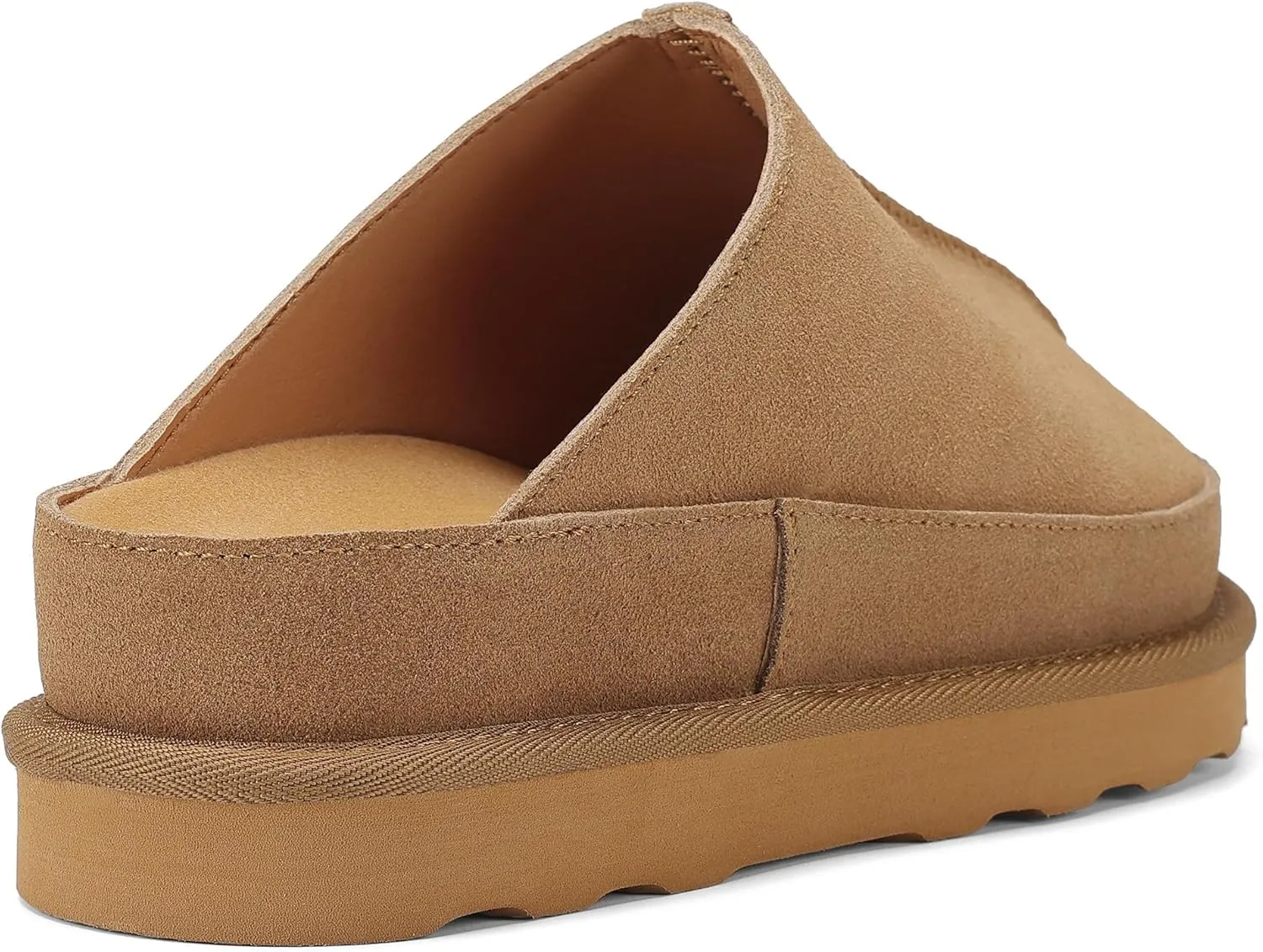 Women's Suede Clogs Leather Mules Platform Slippers for Women Comfort Slipper ThickBrown