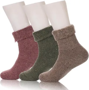 Women's Thick Wool Socks - Winter Soft Warm Fuzzy Cozy Work Knit Crew Socks for Ladies Girls