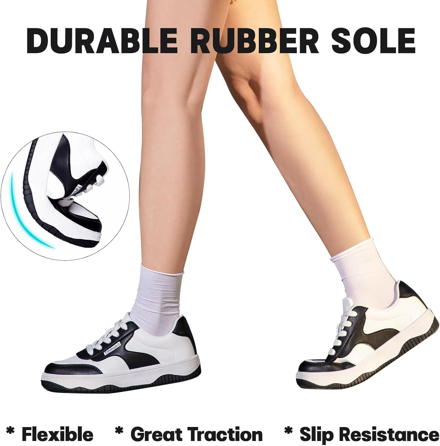 Women's Vegan Leather Low Top Lace Up Non Slip Walking Running Sneakers Skateboard Tennis Shoes Comfortable Casual Athletic Versatile Fashion Sneakers