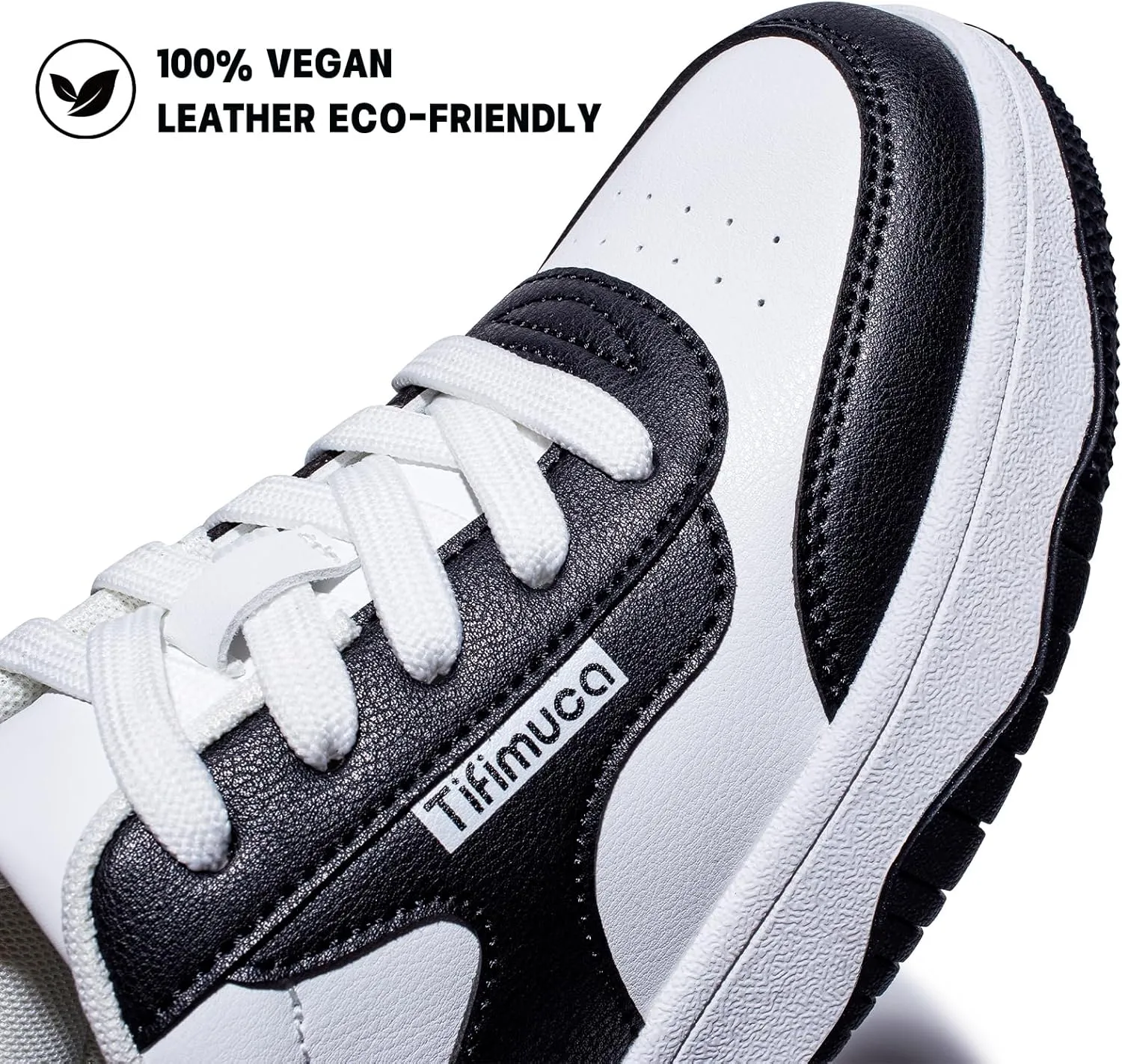Women's Vegan Leather Low Top Lace Up Non Slip Walking Running Sneakers Skateboard Tennis Shoes Comfortable Casual Athletic Versatile Fashion Sneakers