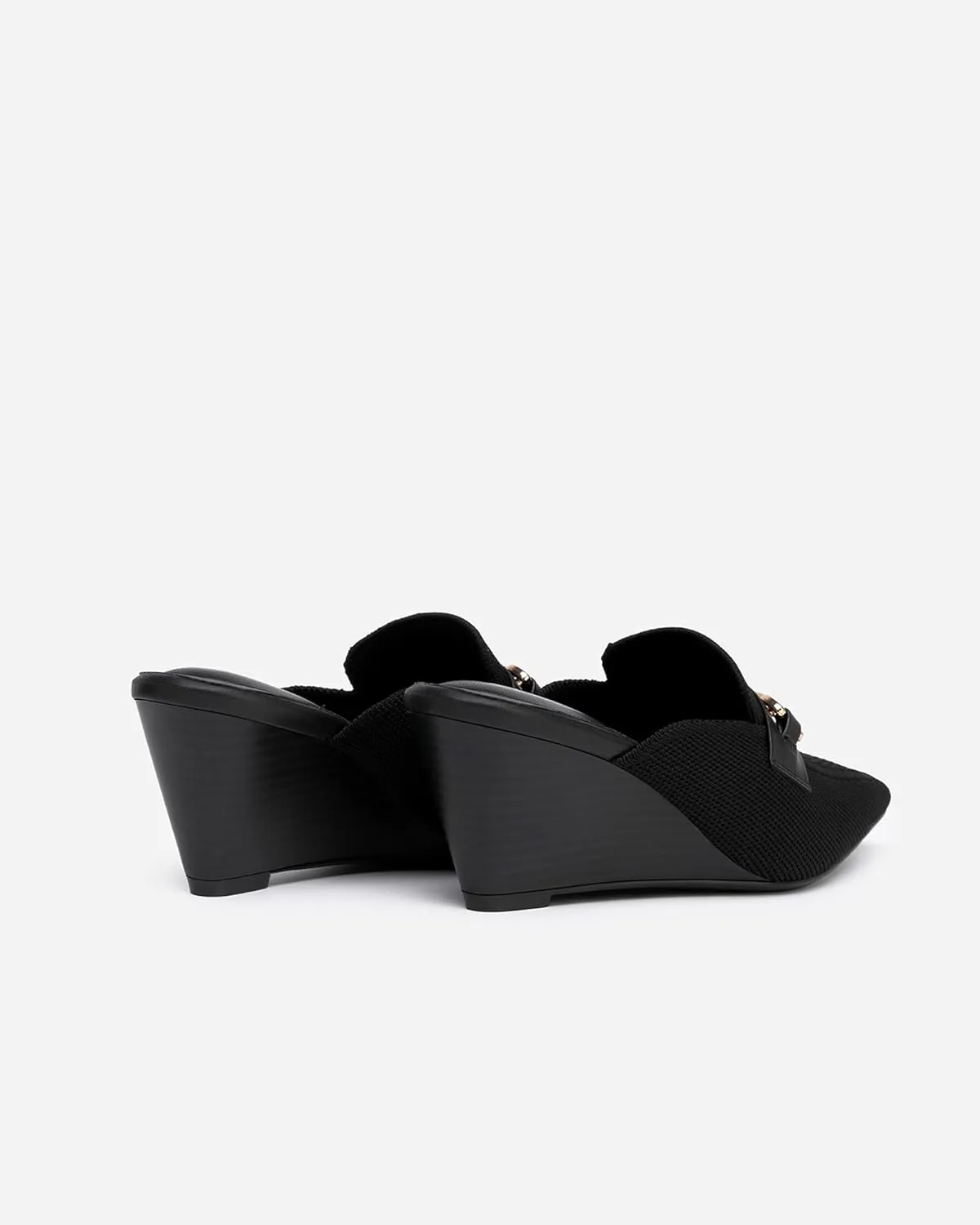 Women's Wedge Mules Mid Heel Sandals Pointed Toe Dressy Sandals Comfortable Heels Wedding Casual Shoes