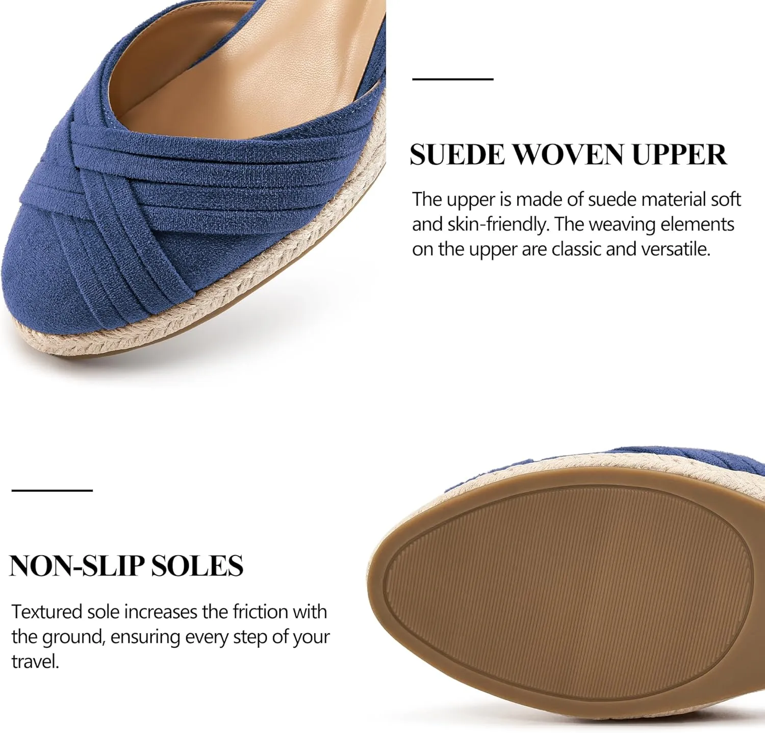 Womens Wedge Sandals Dressy: Ankle Strap Espadrille Wedges for Women - Casual Closed Toe Wedding Shoes