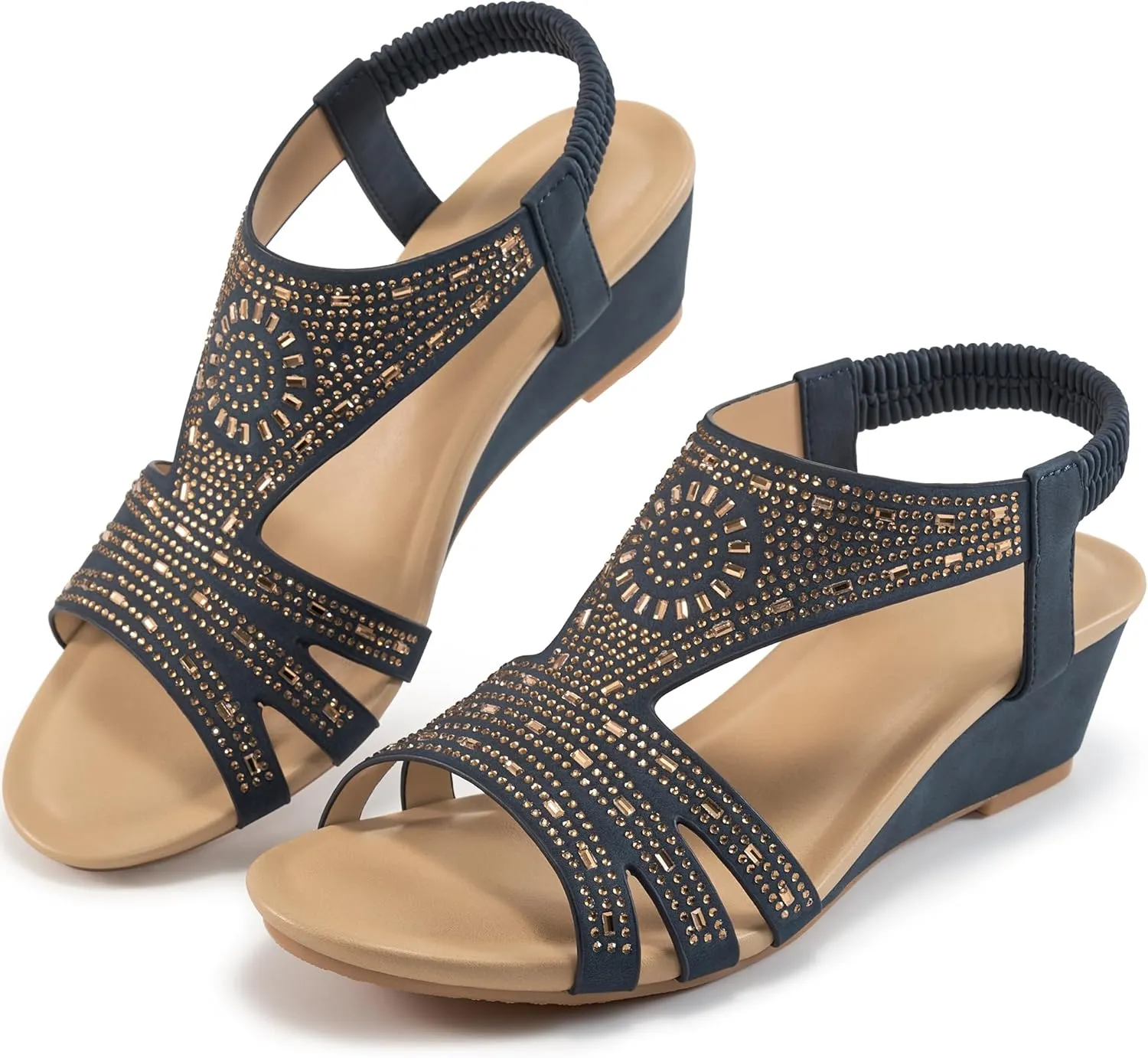 Womens Wedge Sandals Platform - Soft Open Toe Wedge Sandals Women Dressy Summer - Fashion Ladies Party Wedges