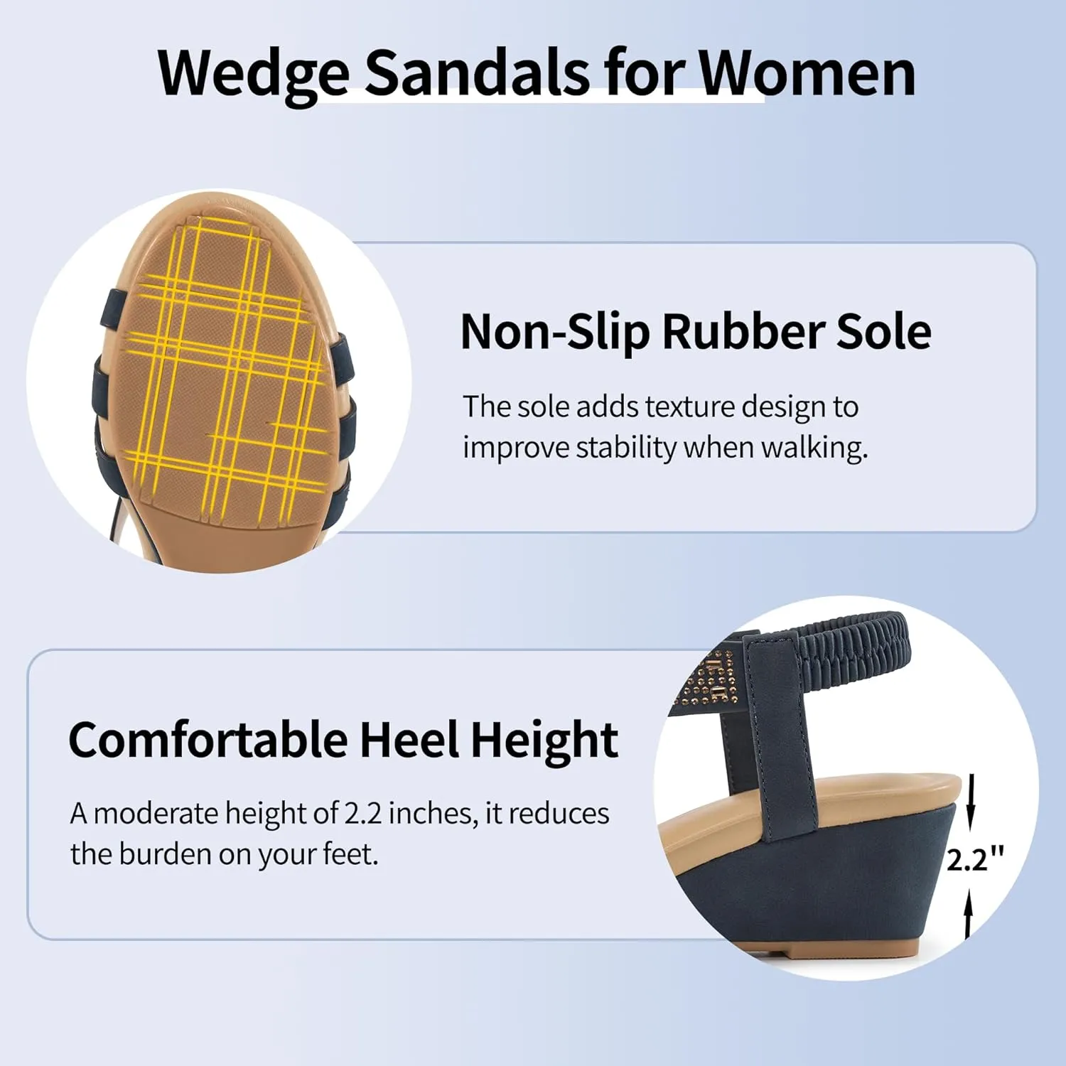 Womens Wedge Sandals Platform - Soft Open Toe Wedge Sandals Women Dressy Summer - Fashion Ladies Party Wedges