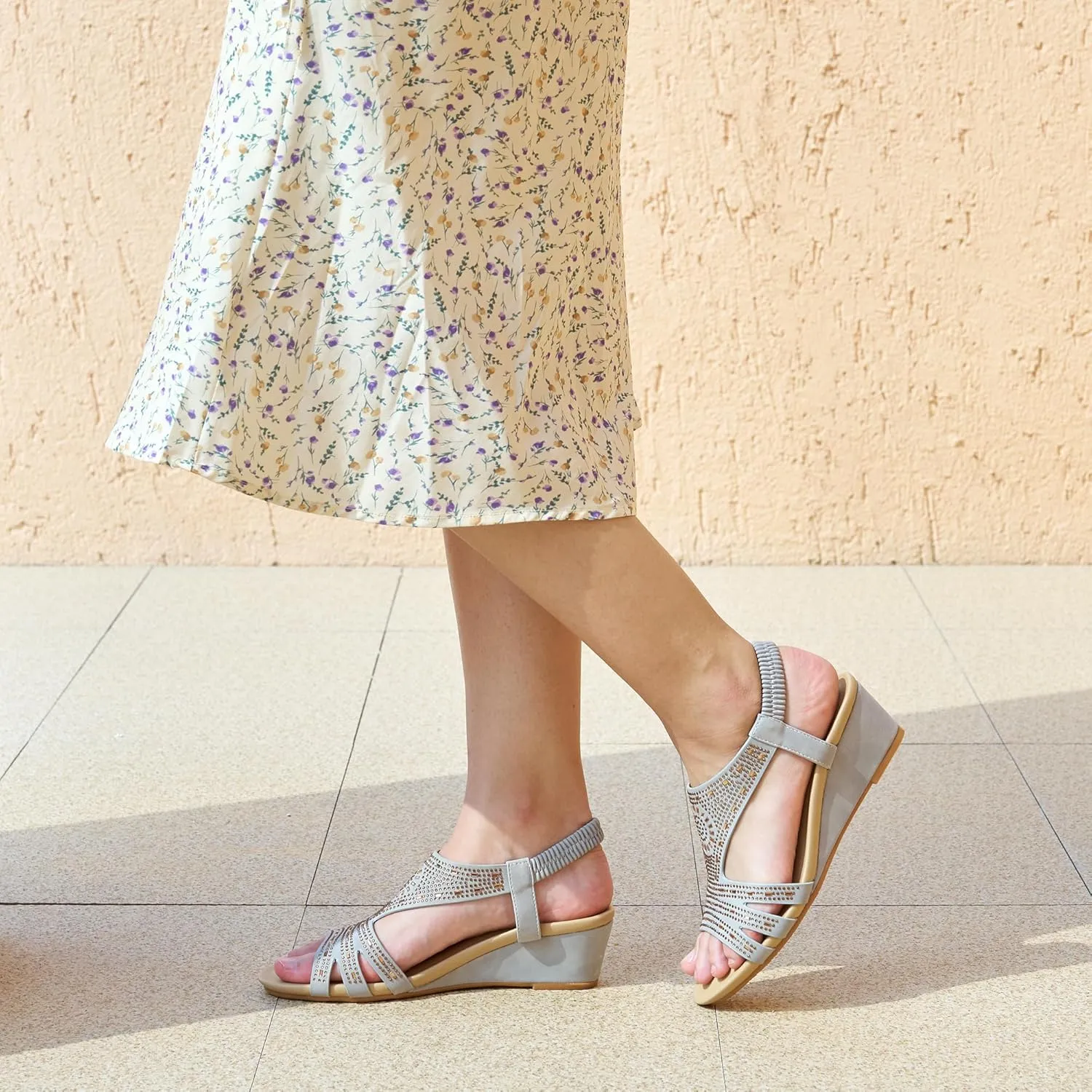 Womens Wedge Sandals Platform - Soft Open Toe Wedge Sandals Women Dressy Summer - Fashion Ladies Party Wedges