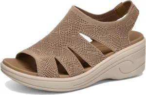 Womens Wedge Sandals Platform Walking Sandals Open Toe Ankle Elastic Strap Casual Comfortable Summer Dressy