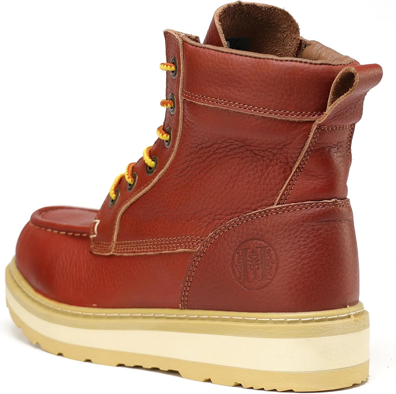 Work Boots for Men, 6" Soft/Composite Toe Slip Resistant Puncture-proof EH Moc Toe Men's Work Boots