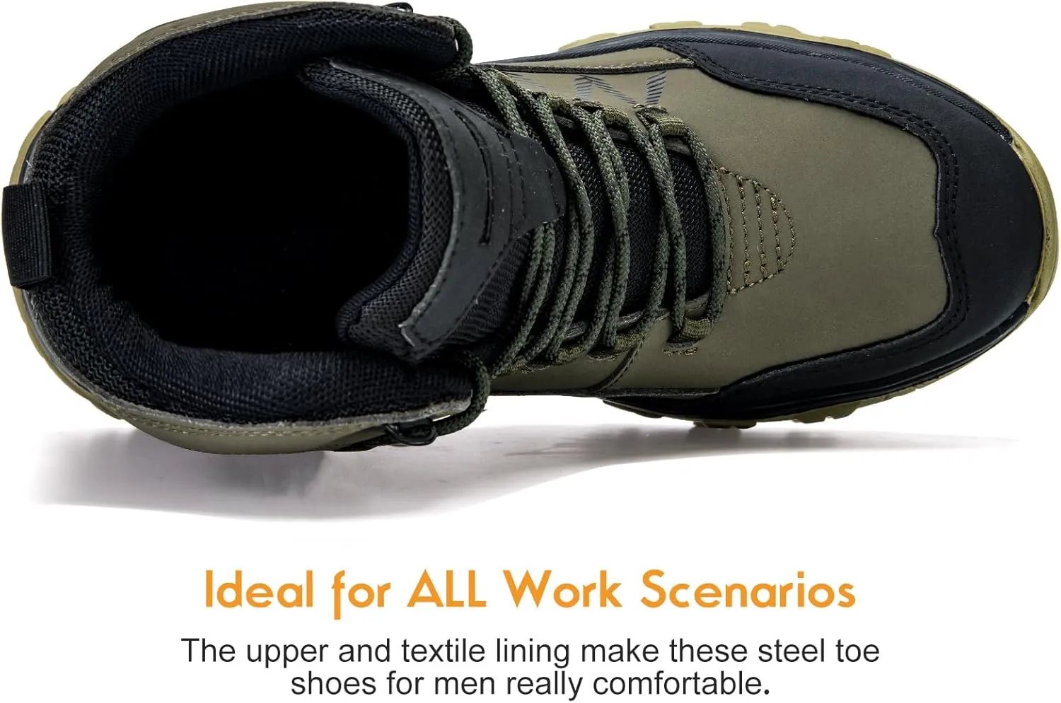 Work Boots for Men Steel Toe Boots Comfortable Breathable High Top Indestructible Safety Boots for Women Lightweight Safety Shoes Non Slip Work Shoes Industry Construction Waterproof Boots
