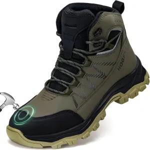 Work Boots for Men Steel Toe Boots Comfortable Breathable High Top Indestructible Safety Boots for Women Lightweight Safety Shoes Non Slip Work Shoes Industry Construction Waterproof Boots