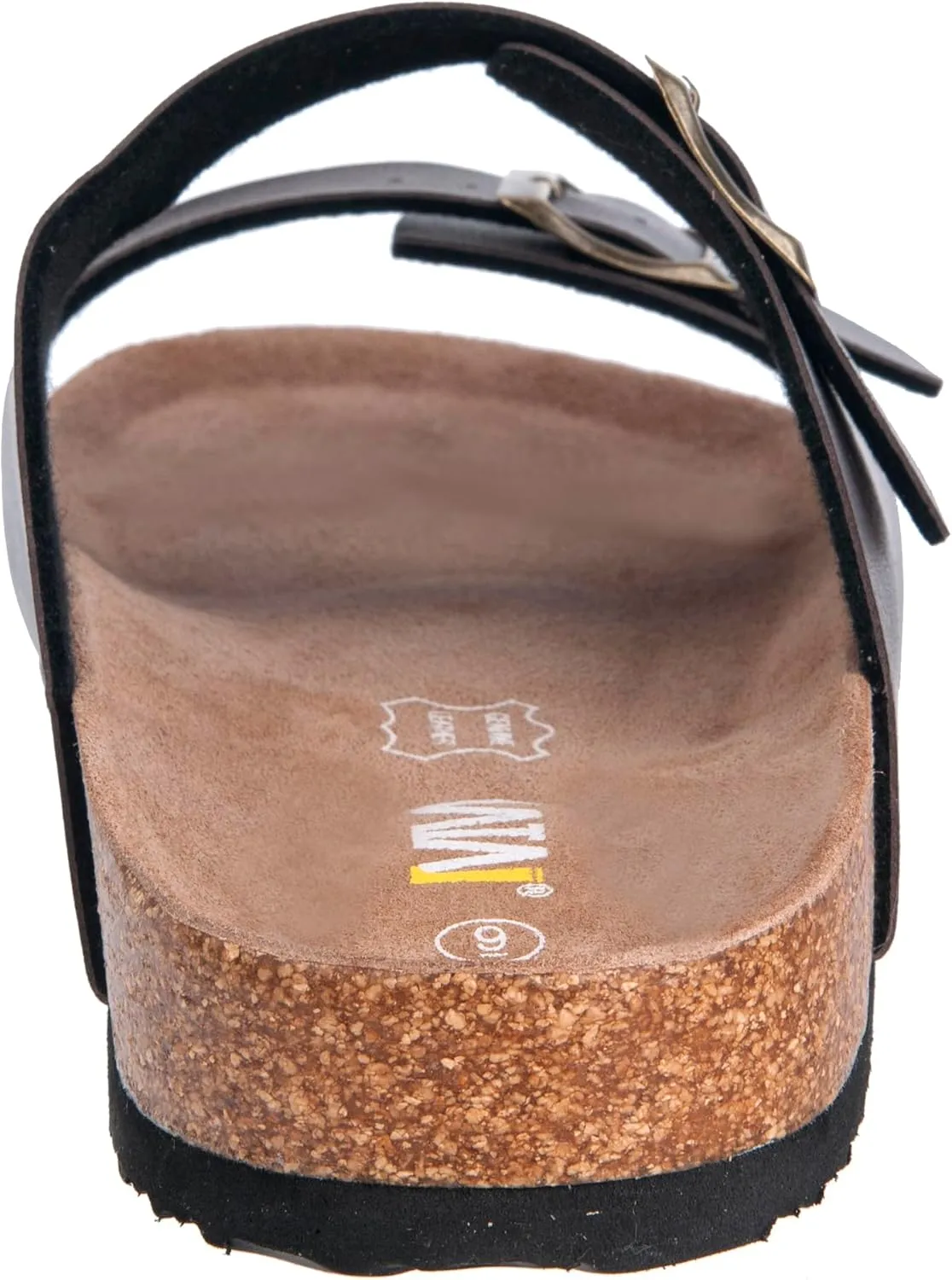 WTW Men's Cork Footbed Sandals Slip on Beach Slide Sandals Shoes with Adjustable Metal Buckle Strap for Men