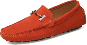 WUIWUIYU Men's Penny Loafers Moccasin Driving Shoes Slip On Flats Boat Shoes