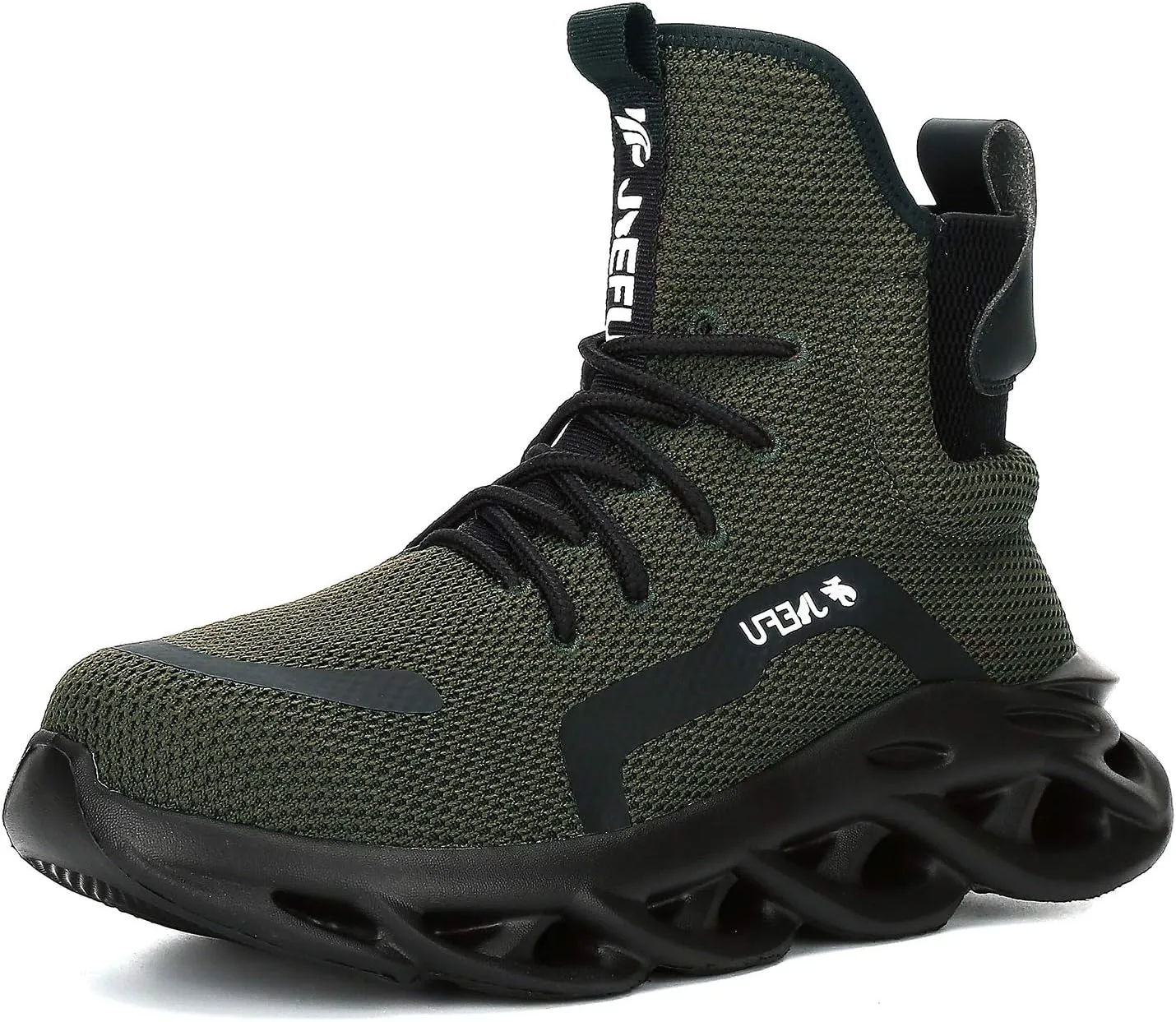 XUNRUO Work Safety Boots for Men and Women Steel Toe Lightweight Breathable Pull on Construction Boots