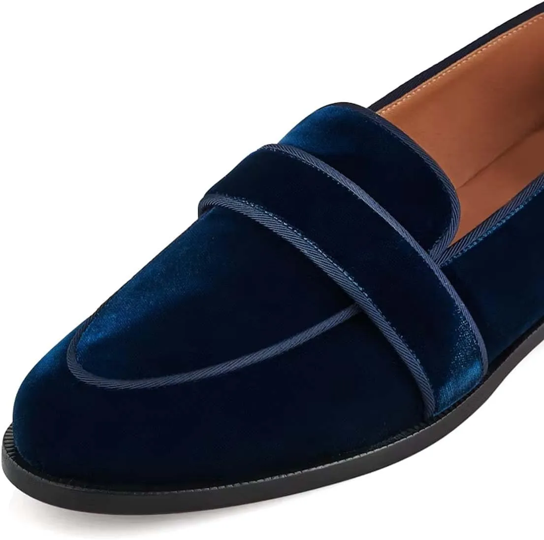 XYD Women's Closed Almond Toe Slip On Moccasins Low Heel Flats Comfy Formal Casual Office Work Dress Loafers Shoes