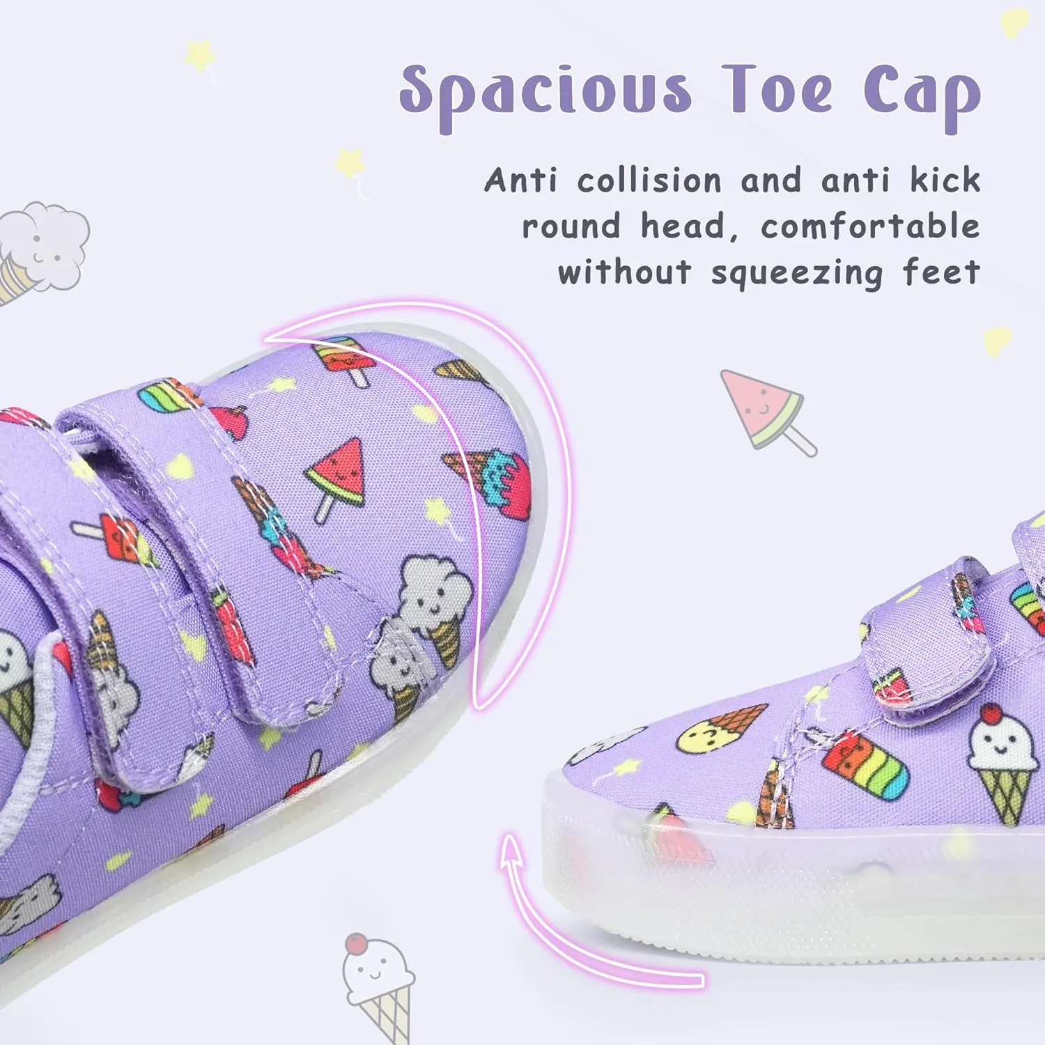 YESKIS Boys Girls Light Up Shoes Vivaki LED Canvas Cartoon Casual Sneakers for Toddler Little Kid Size 5-12