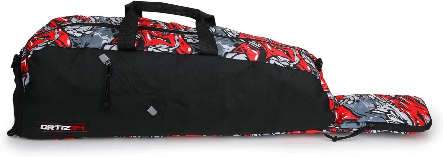 Youth Bat Bag- David Ortiz's Baseball, T-Ball, Softball Equipment Bag for Youth & Kids Includes Vented Compartment, J Style Fence Hook, Adjustable Shoulder Strap