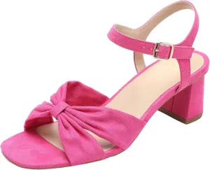YZ Women's Low Block Sandals Chunky Heel Ankle Wrap Strappy Sandals