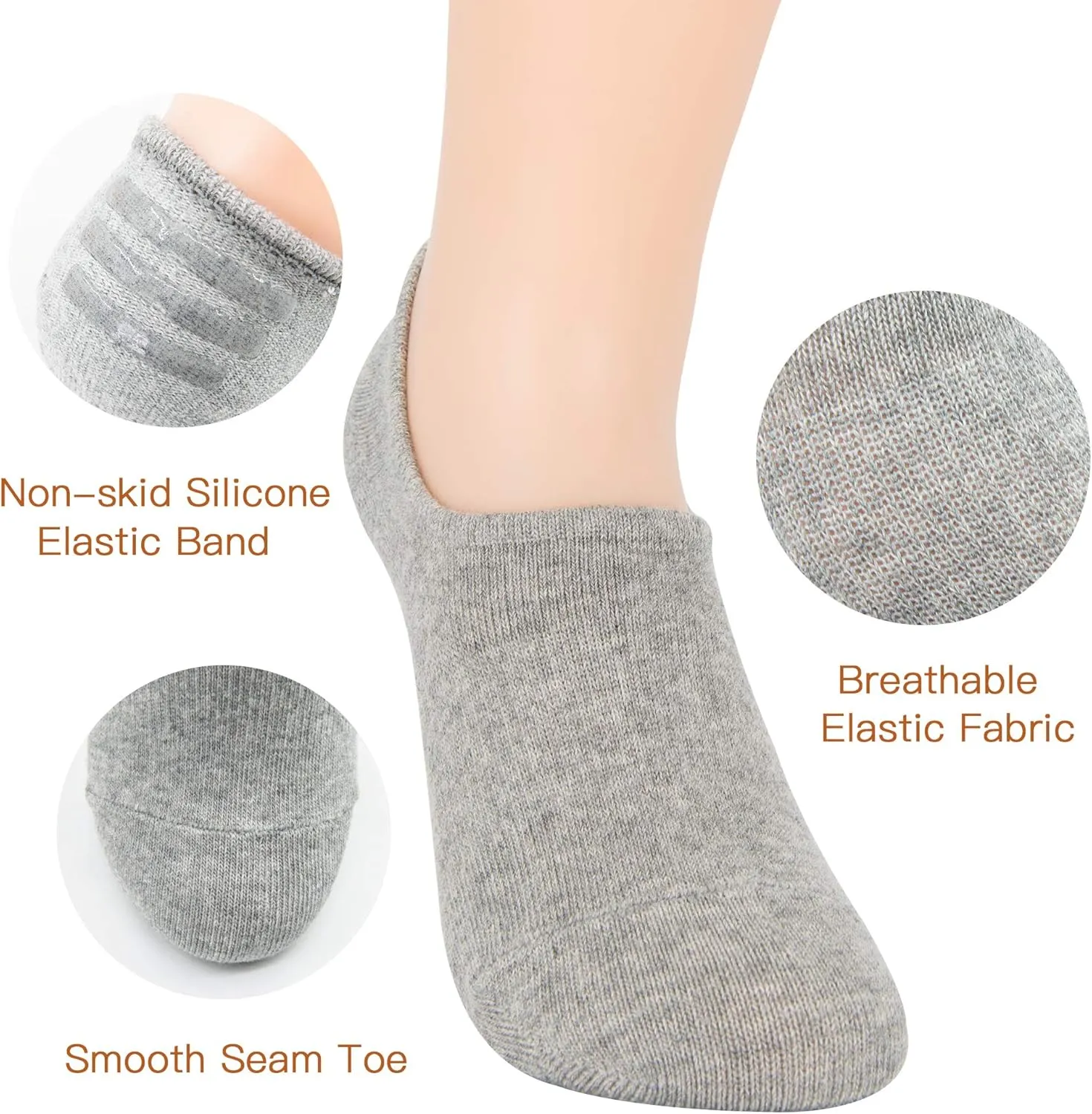 Zando Women Non Slip No Show Socks Boat Line Ankle Socks Athletic Low Cut Socks Short Socks for Flats Invisible Socks