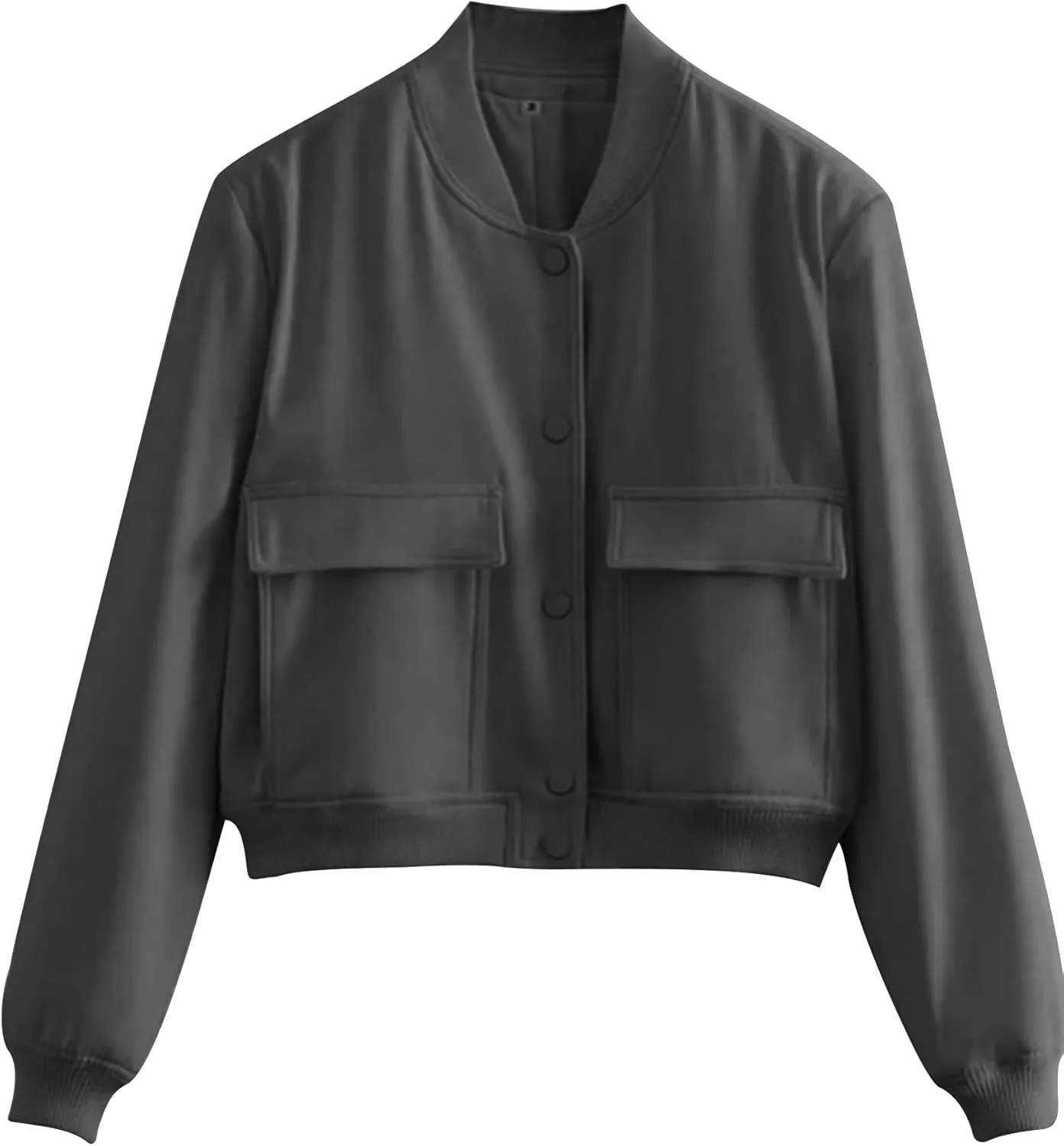 Zeagoo Women Bomber Jacket Casual Button Down Varsity Jackets Shackets With Pockets Outwear